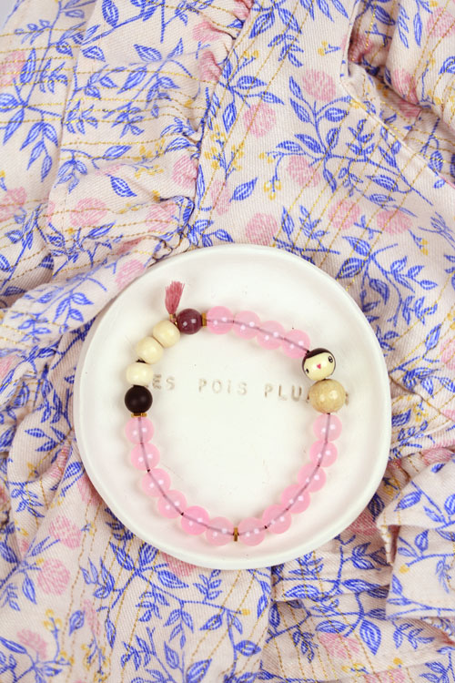 (image pour) Bracelet Perle Verre Pivoine 🌺